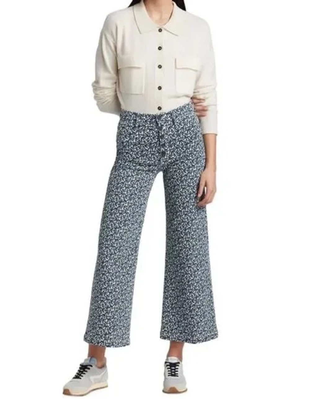 Mother denim the pixie sailor ankle pant nautical anchor print trouser jeans 27